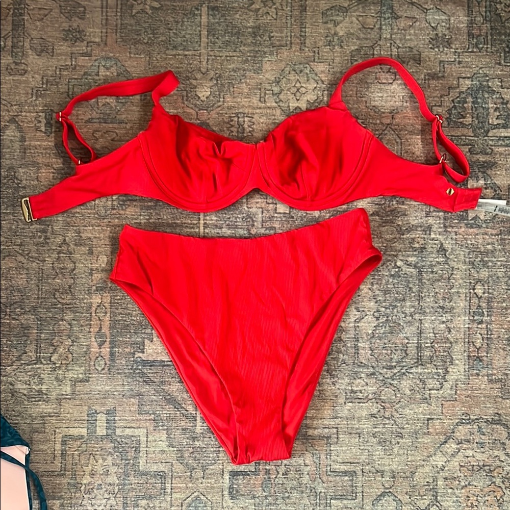 Vibrant Red Bikini Set